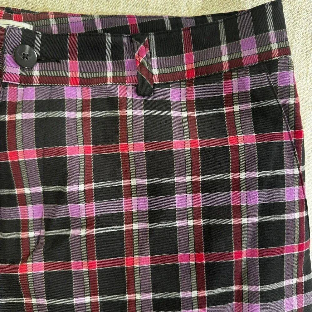 Adidas Mens Plaid‎ Golf Shorts Black Pink Purple Check Size 33